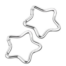Mosquet n de aluminio resistente con forma de estrella plateada y llaveros