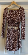 Urban Outfitters Mini Dress Women Medium Burgundy Heart Print Cutout Long Sleeve