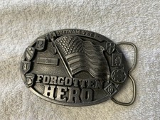 Vietnam Vet Forgotten Hero Belt Buckle 1987 Made In USA CJ INC.