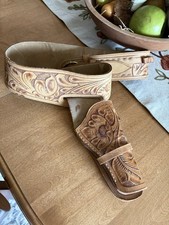 Hand Tooled Kids Toy Holster With Belt