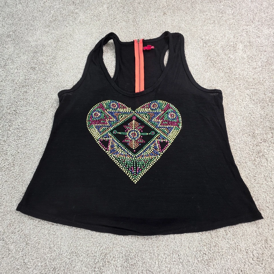 Бонго черный женщин Майка средний спортивная спина со стразами сердце Southwestern 1 X - Изображение 2 из 4