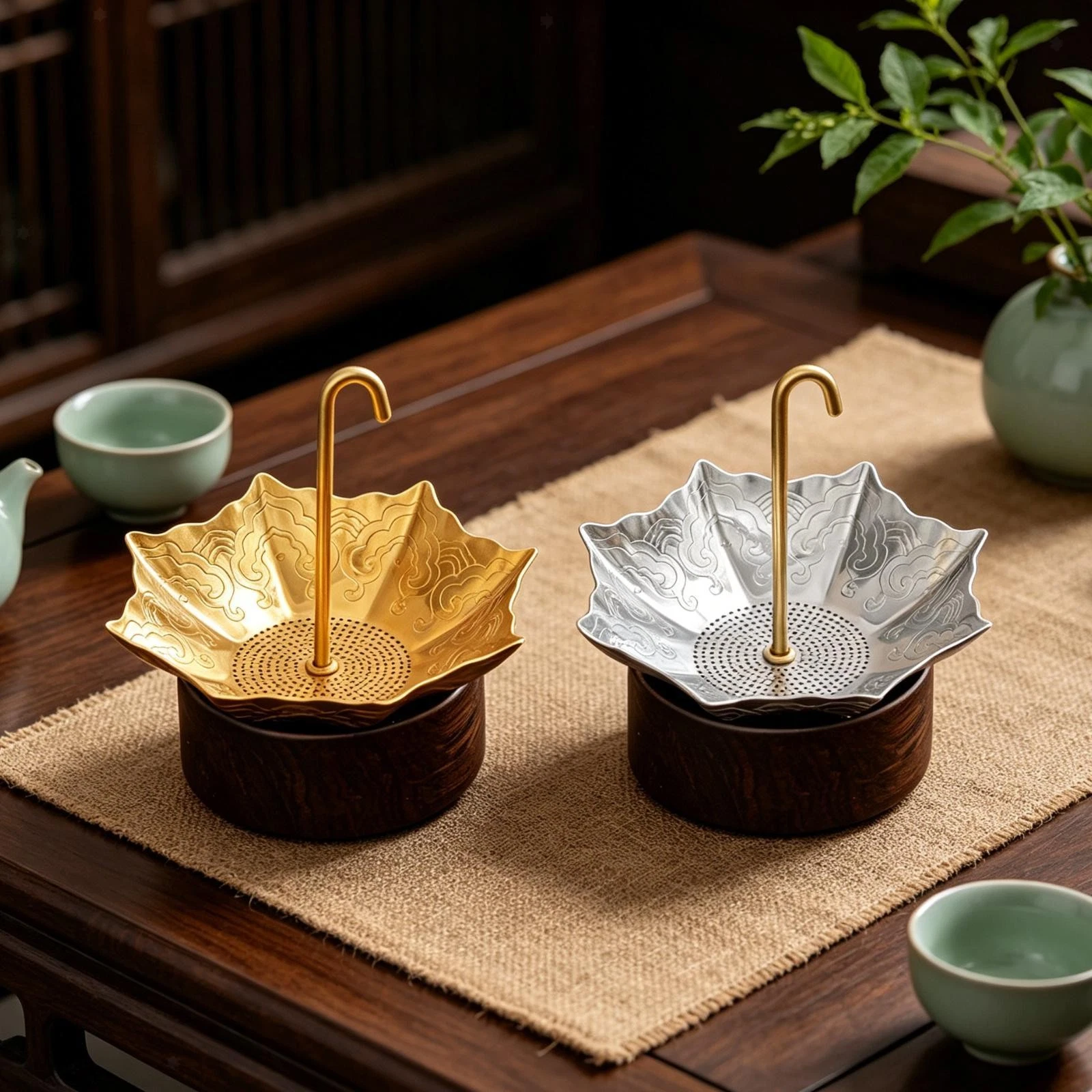 Tea Leaf Strainer Colander Essential Tool Umbrella Accessory for Home Table