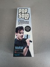 Pop Solo Bluetooth Karaoke Microphone w/ Smartphone Holder Black, NEW 