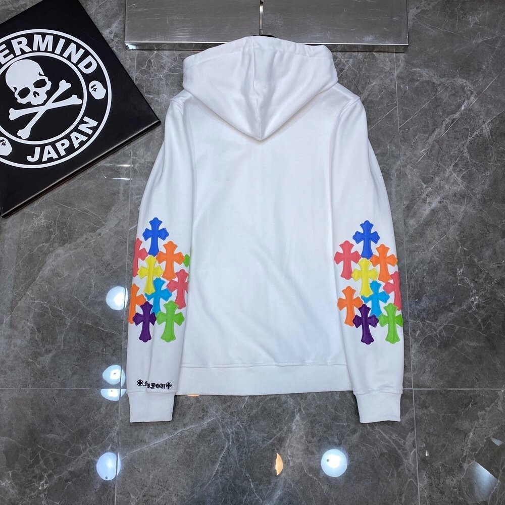 Chrome Hearts Multicolor Cross Patch Zip-Up Hoodi… - image 3
