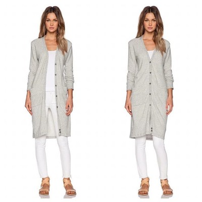 NWT JAMES PERSE Long Cardigan Striped Button-Down Sweater Pockets Size 2 M