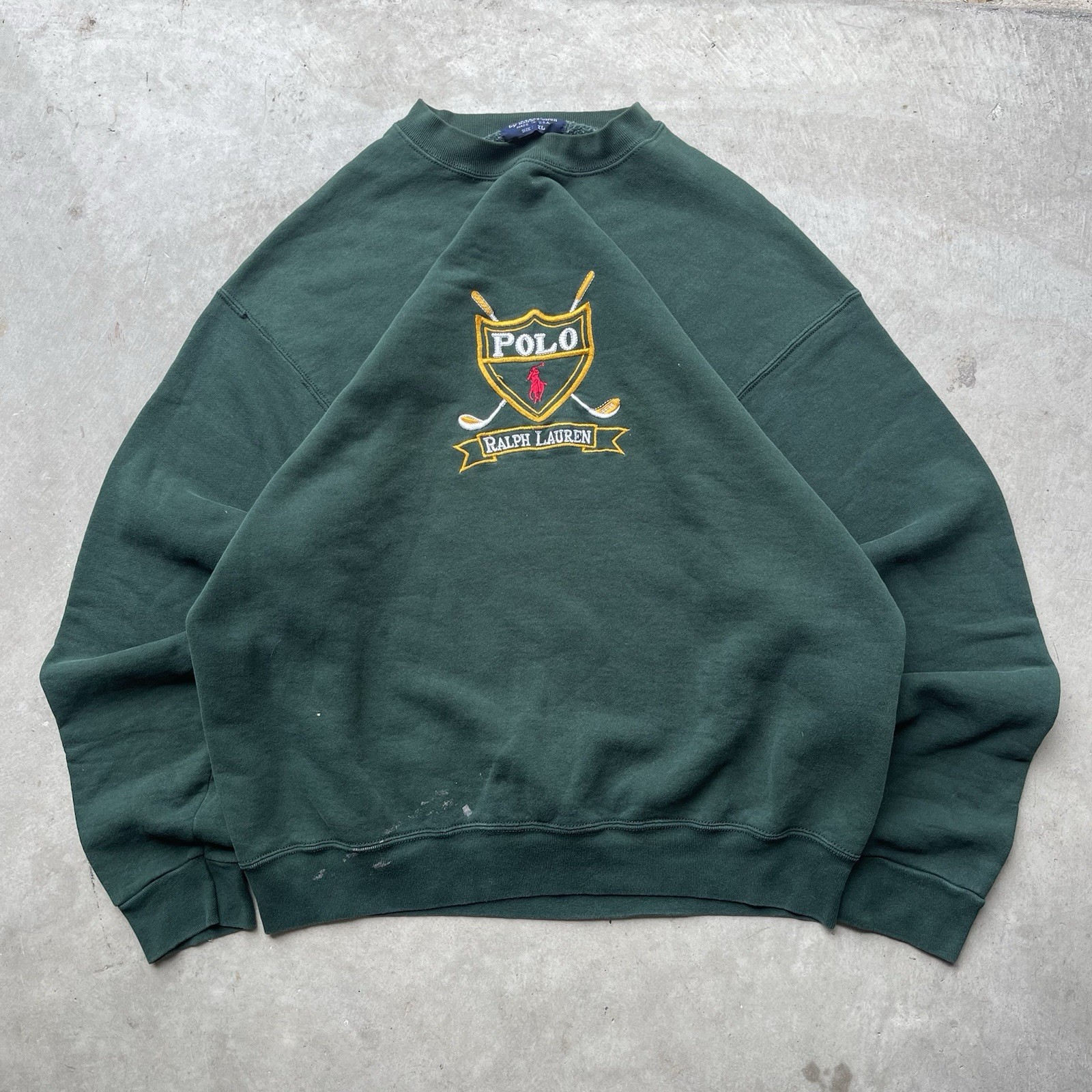 Polo Ralph Lauren vintage girocollo felpa uomo XL anni 80 Big Pony