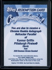 KONNOR GRIFFIN Bowman Chrome 2026 Refractor /499 Auto