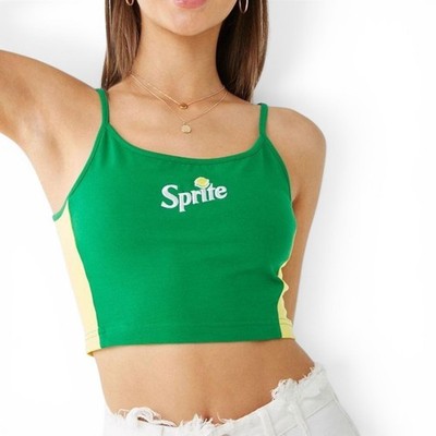 Forever 21 Coca Cola Sprite Graphic Crop Cami Tank Top NWT Large