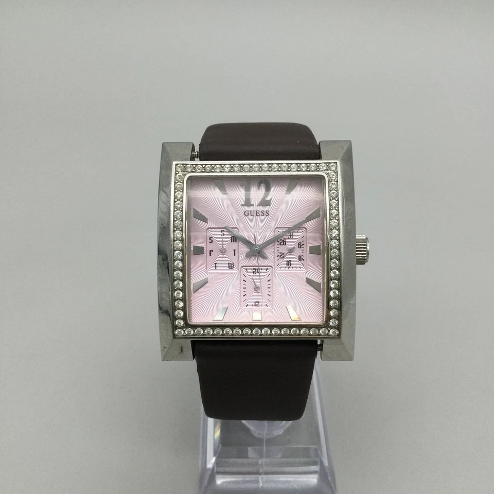 Reloj Guess Timeless Beauty Vintage 38mm Bisel Cristal Correa Cuero Batería Nueva Foto 2 de 4