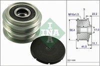 1X INA 535 0269 10 Generatorfreilauf FüR Renault Dacia