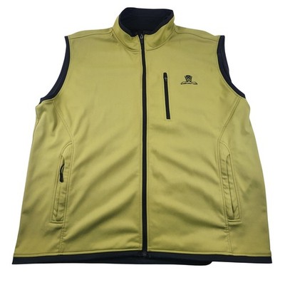 Zero Restriction Golf Vest Mens 2XL Mustard Wynn Golf Club Logo Full Zip