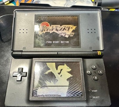 Nintendo DS Lite Black Console Tested Working LCD Damage Japan