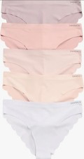 5 Danskin Intimates soft panties. M. scalloped Tanga Cheeky style. Soft colors
