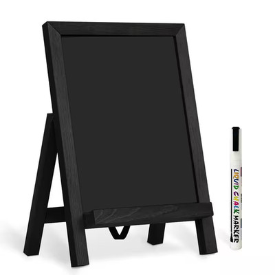 Magnetic Chalkboard Sign with Stand Tabletop Wooden Framed Chalk Board Desktop M