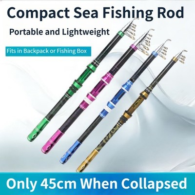 For Mini Sea Fishing Rod Telescopic Surf Casting Pole 45cm Collapsed Length