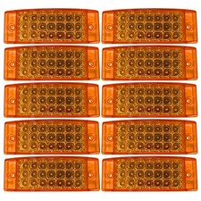10- Amber 21 Led Side Marker Clearance Light Rectangle 12v Truck Trailer Camper