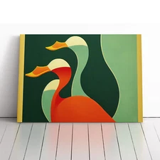 Ducks Art Deco Abstract Canvas Wall Art Print Framed Picture Decor Living Room