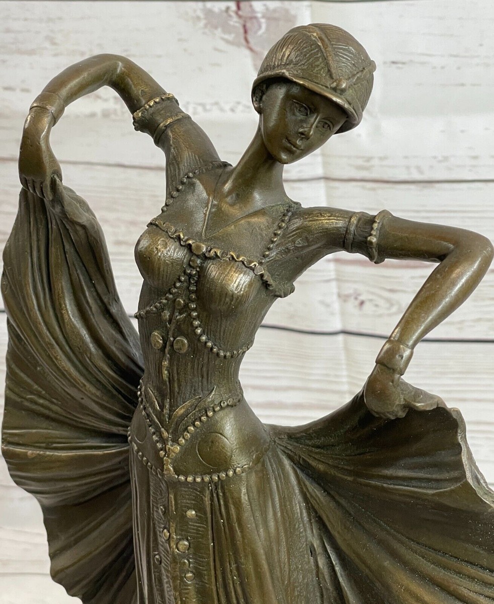 Signed D.H.Chiparus, bronze statue art deco dancer sculpture