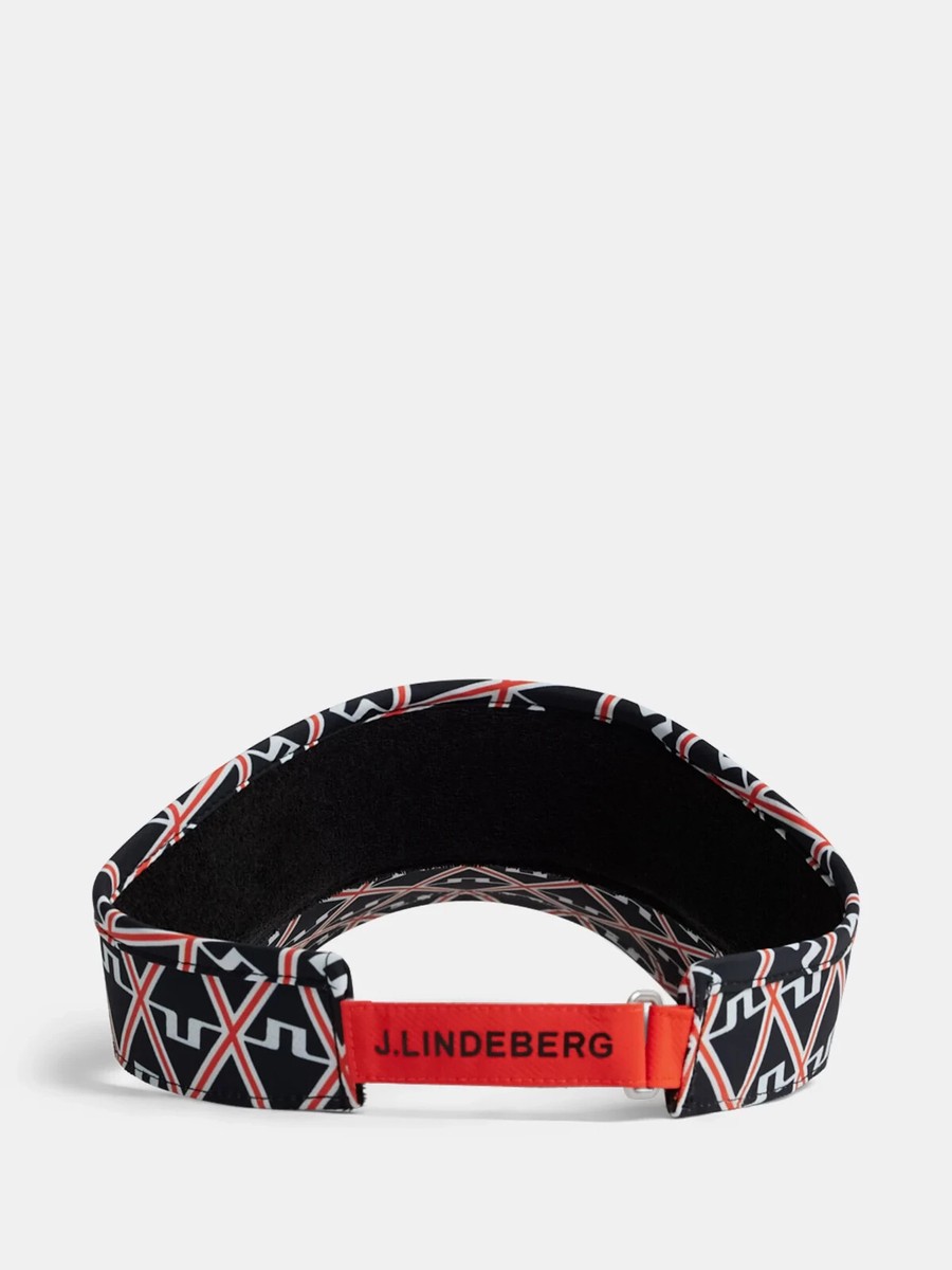 J.LINDEBERG|EQUIPMENT (Avery Visor (AMAC09317-O501)) J. Lindeberg Avery Golf Visor Adjustable One Size Black NEW
