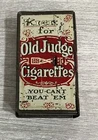 VINTAGE Old Judge Cigarettes POCKET TOBACCO TIN & Magnifying Glasses Inside 4A