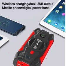 Avviatore Auto Batteria Emergenza Auto Moto Power Bank Wireless con Compressore - Miniatura 2