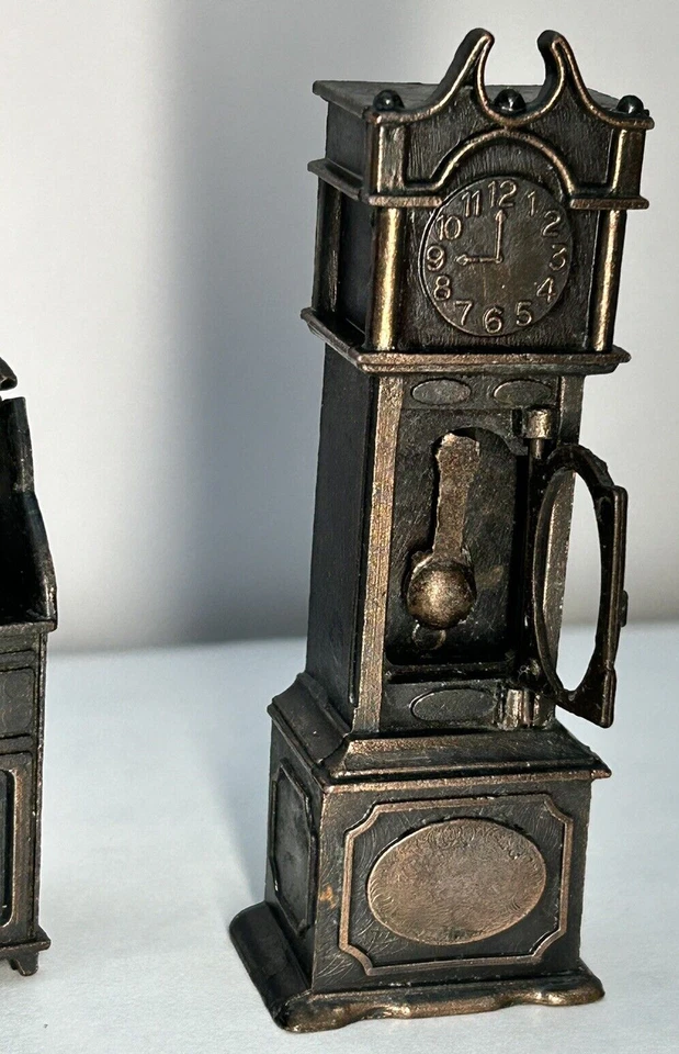 Reloj de abuelo de escritorio muebles miniatura casa de muñecas años 70 vintage metal Durham HK Foto 3 de 4