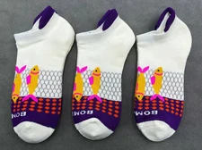 3 pairs Bombas All-Purpose Women's Beige purple Ankle socks - Size Medium 8-10.5