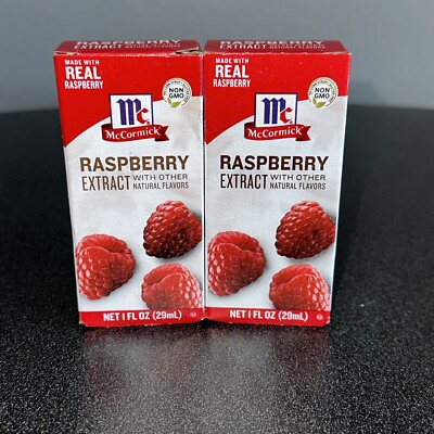 LOT OF 2--McCormick RASPBERRY Extract Flavor 1oz FREE SHIPPING