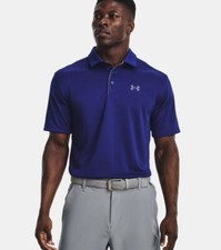 Under Armour Men's UA Tech Performance Golf Polo Loose Fit Blue/Gray 1290140 456