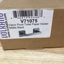 ICO Bath Volkano V71075 Vapor Pivot Toilet Paper Holder In Matte Black *READ*