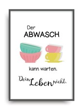 Fine Art Kunstdruck ABWASCH - LEBEN Poster Print Plakat modern Vintage Deko Bild