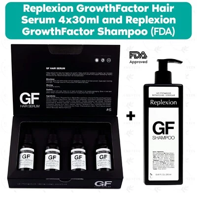 Replexion GrowthFactor Hair Serum(4x30ml) and GF Shampoo set