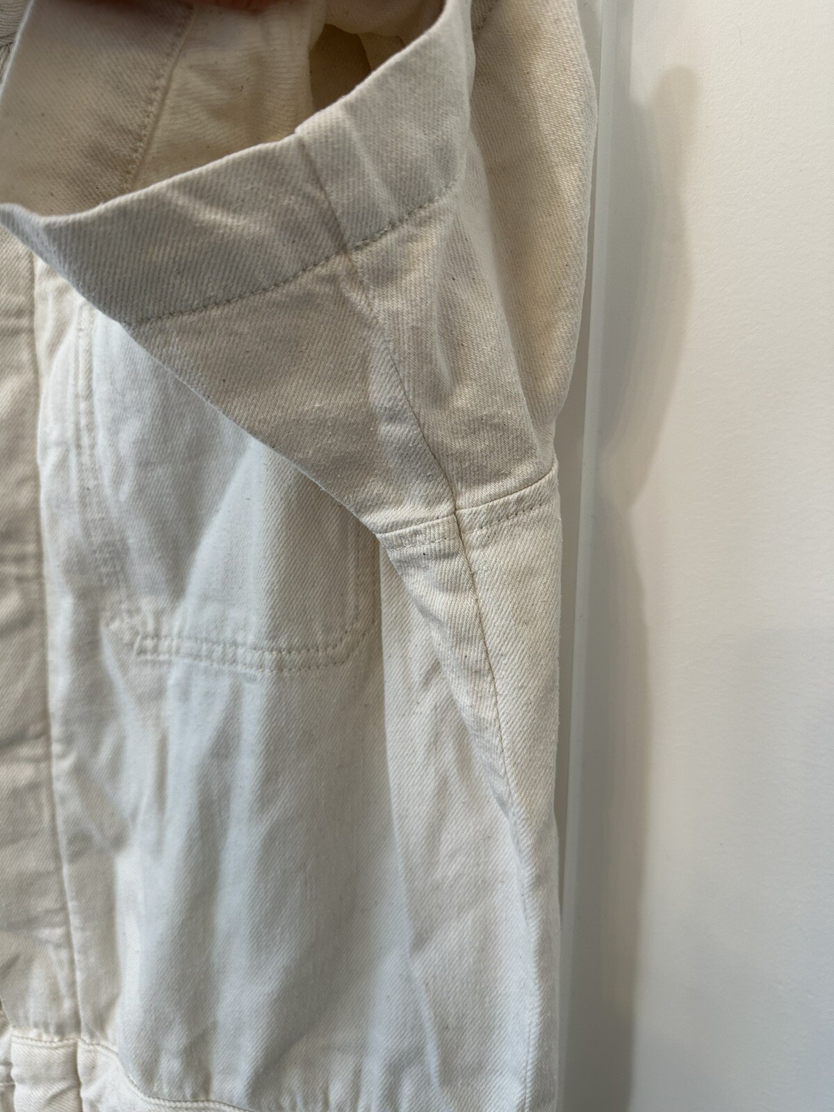 Everlane The Short Sleeve Denim Jean Coverall Plus Size 16 XL Seeded Ecru image 8
