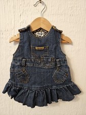 Dolce Gabbana Baby Girl Denim Dress 74 - 80 Cm Blue Animal Print