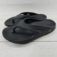 OOFOS OOriginal Womens Size 10 Sandals Black Thong Recovery Flip Flops Support