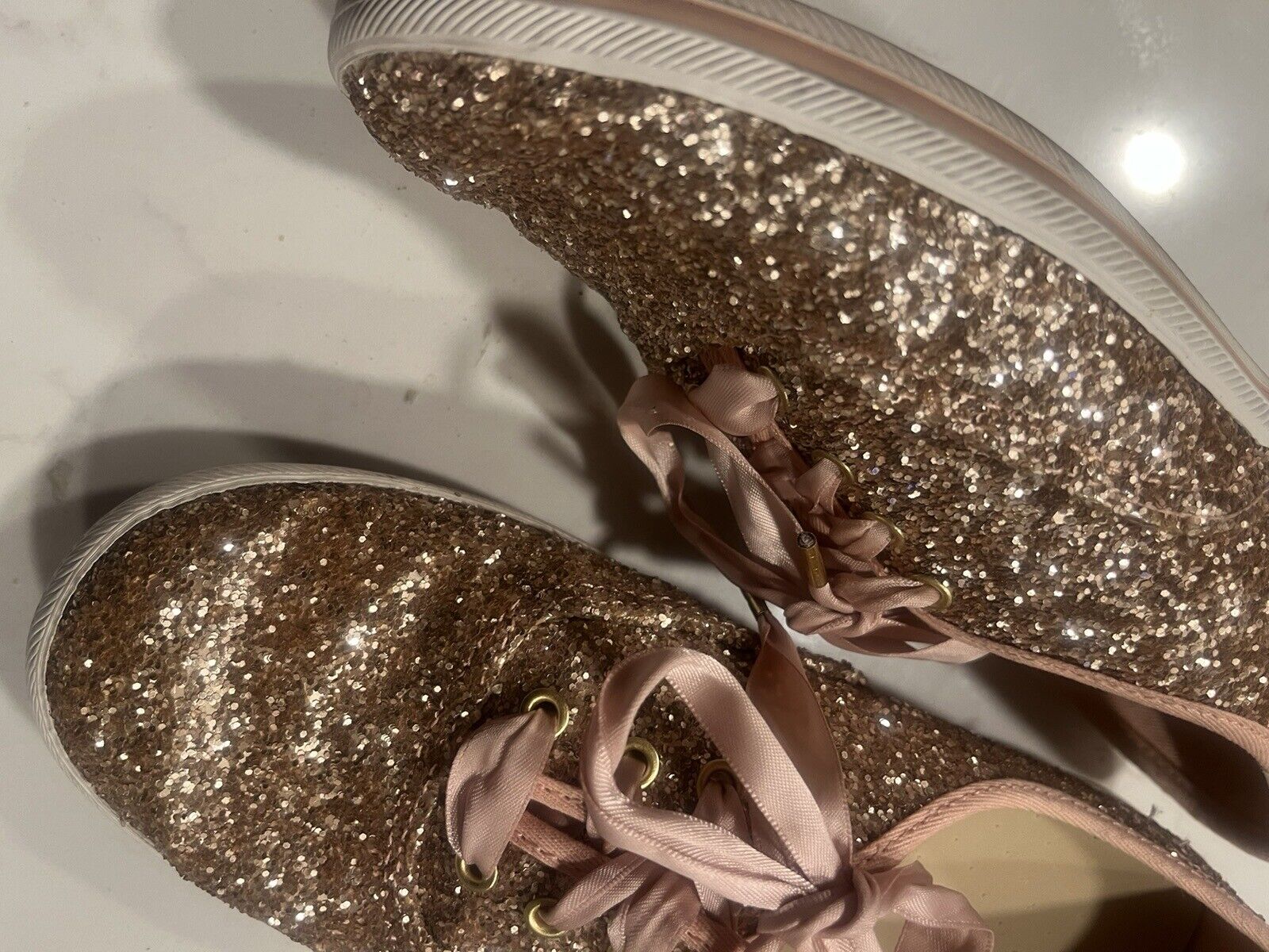 KATE SPADE x Keds pink glitter sparkle sneakers s… - image 2