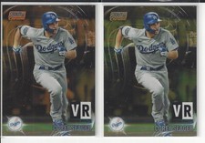 2021 Stadium Club Chrome Virtual Reality Gold & Orange Refractors Corey Seager