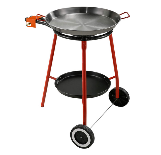 SET CUCINA KIT PAELLA COMPLETO CON FORNELLO A GAS 2 FUOCHI REBER