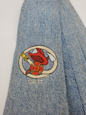 Fireman Fire Fighter Original Blue Jean Tie Co. Recycled Denim USA Made