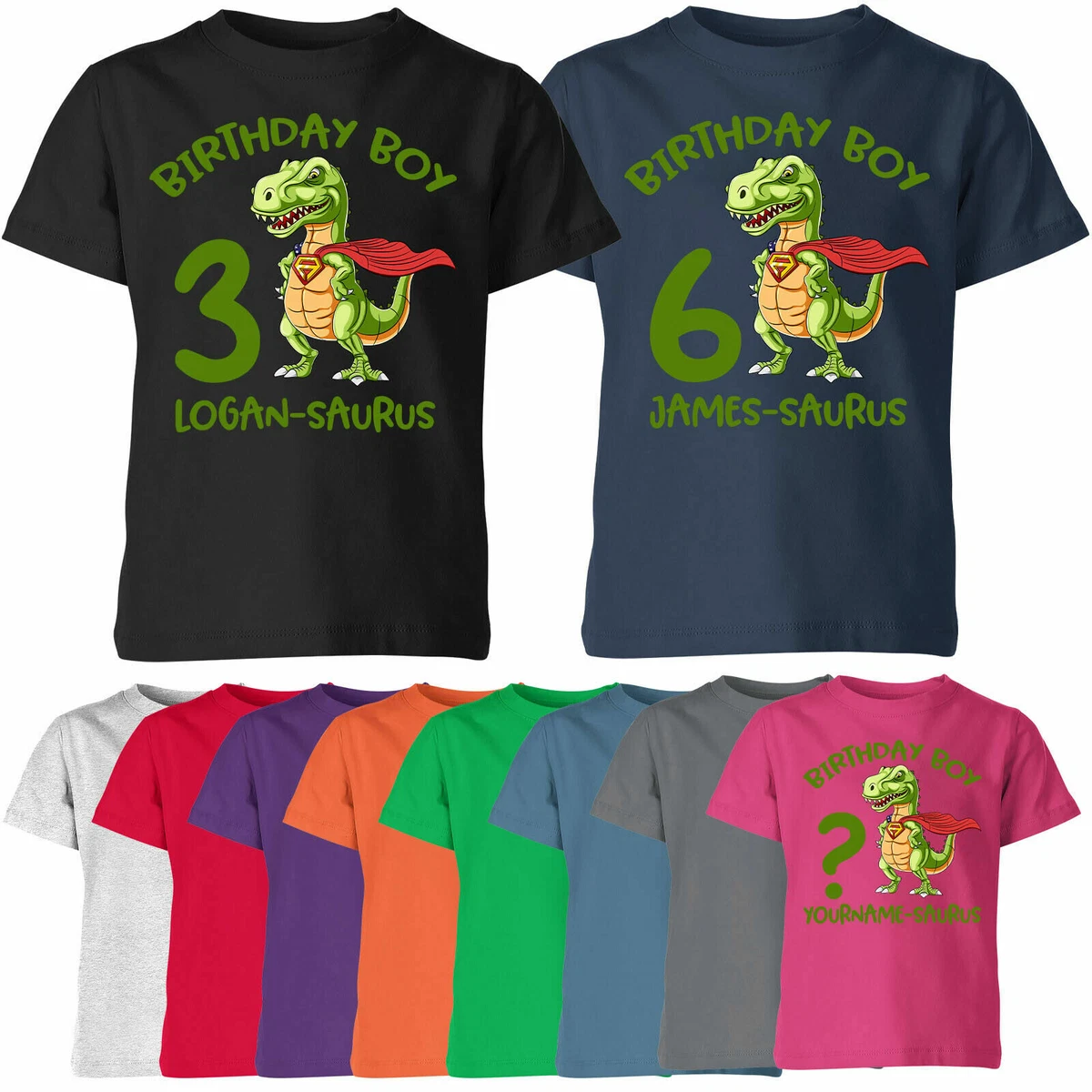 personalized dinosaur birthday shirt