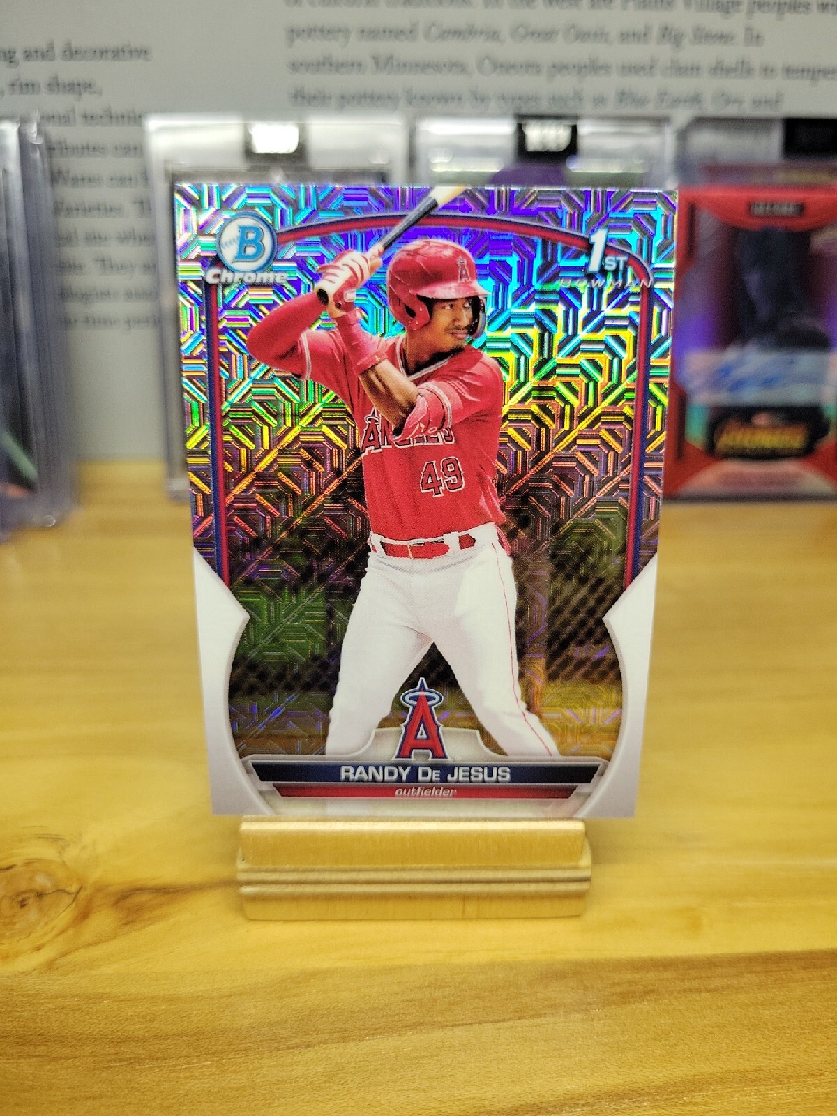 2023 Bowman Mega Box Randy De Jesus Chrome Mojo Refractor 1st Card Angels