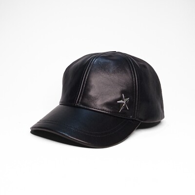 mugler x h&m leather baseball cap 1151367 L BLACK METAL STAR  display picture 1