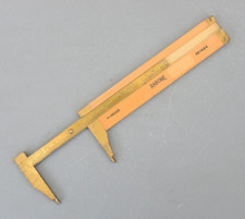 Vintage Rare Rabone Caliper Rule No 1464 Boxwood Brass 5" Measuring Gauge Slide