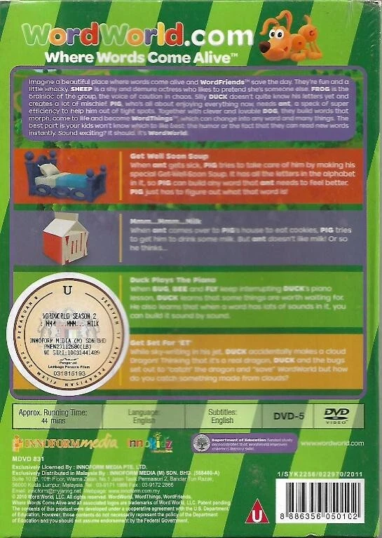 Wordworld Where Words Come Alive DVD Mmm...Milk Get Well Soon Soup Duck Plays - Image 2 of 4