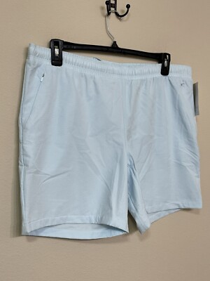 All in Motion Men's Baby Blue Seersucker Quick Dry Zipper Pockets