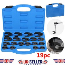 19pc Metric Crowfoot Wrench Set 8-32mm (Cr-Mo) 3/8" 1/2" Sq Dr Large Crows Foot