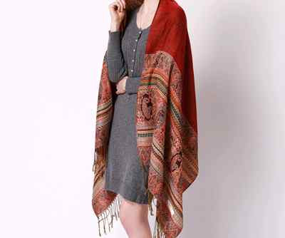 Winter Quaste Halstuch Stola Strick Halswärmer warm Häkeltücher Damen Schals