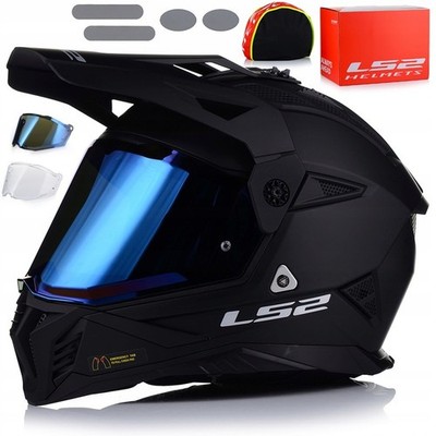 Enduro MX Quad Helm | LS2 MX702 Pioneer II | Crosshelm mit Sonenblende 2xVisiere