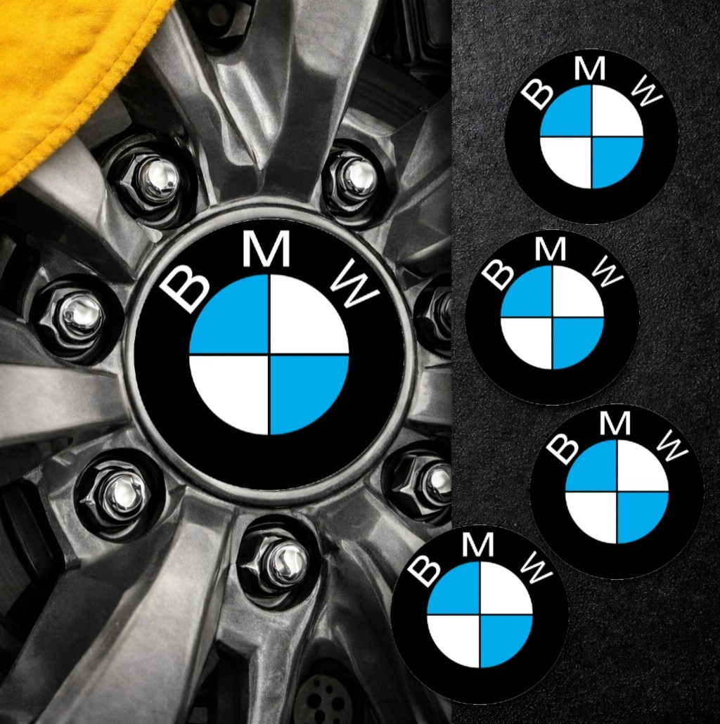 BMW Logo Vinyl Center Cap Decal Rim Sticker Weatherproof 0.5"–6" 4-Pack thumbnail 2