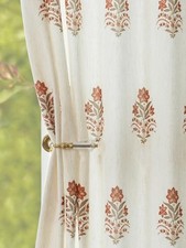 Pinch Pleated Curtains Light Filtering Red 40"W x 84"L Pack of 2 White Brown